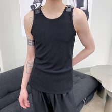 Load image into Gallery viewer, Detachable Leather Tab Sleeveless Vest
