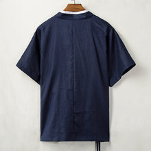 Load image into Gallery viewer, Linen Diagonal Neck Shirt
