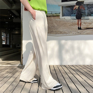 Thin Diamond Pattern Straight Leg Trousers