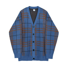 Load image into Gallery viewer, Plaid Loose Knitted Sweater Cardigan
