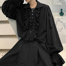 Load image into Gallery viewer, Vintage Ruffled Drawstring Shirt
