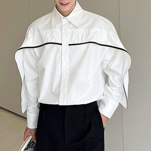 Paneled Three-dimensional Cut Long-sleeved Shirt