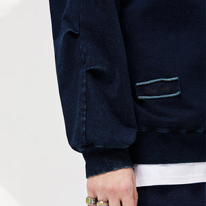 Indigo Patch Denim Sweatshirt