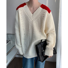 Load image into Gallery viewer, Color Block V-Neck Sweater
