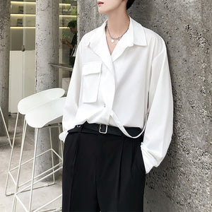 Thin Point Collar Big Pocket Shirt