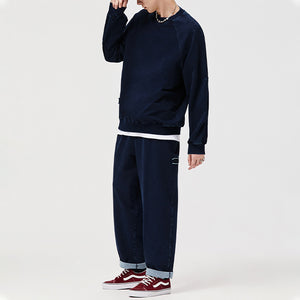 Indigo Patch Denim Sweatshirt