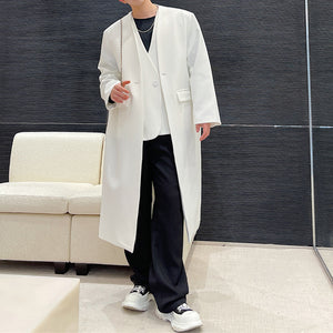 Fake Two-piece Mid-length Trench Coat