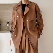 Load image into Gallery viewer, Short Trench Coat With Metal Buckles
