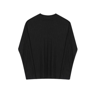 Hollow Thin Toushi Round Neck Long Sleeve T-shirt