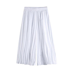 Straight Loose Pleated Cropped Bloomers