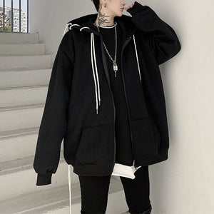 Loose Hooded Cardigan Jacket Coat