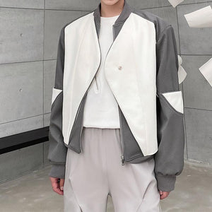 Paneled Baseball Collar Jacket