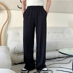 Thin Diamond Pattern Straight Leg Trousers