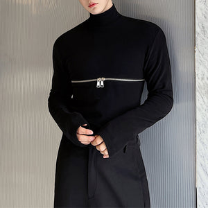 Long Sleeve Turtleneck Zip T-Shirt