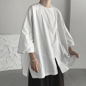 Asymmetric Three Quarter Sleeve Shirt