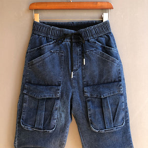 Summer Multi-pocket Skinny Stretch Harem Jeans