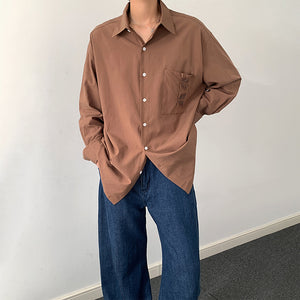 Pleated Pocket Solid Shirt