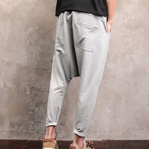 Pure Color Hip-hop Loose Crotch Pants