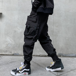 Techwear Casual Elastic Waist Cargo Pants