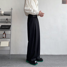 Load image into Gallery viewer, Casual Wide-leg Pants with Belt Metal Buckle
