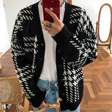 Load image into Gallery viewer, Plaid Loose Knitted Sweater Cardigan
