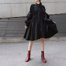 Load image into Gallery viewer, Ruched Balloon Sleeve Shirt Dress
