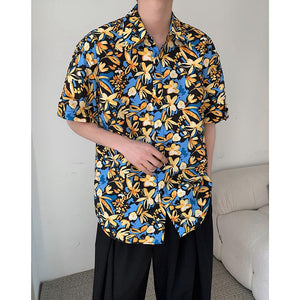 Hawaiian Vacation Floral Print Short Sleeve Shirt