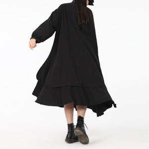 Simple Irregular Long Sleeve Dress