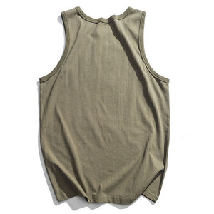 Solid Color Loose Sleeveless T-shirt