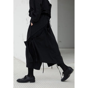 Asymmetric Tie Wide-leg Pants