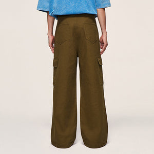 Retro Cargo Loose Wide-leg Pants