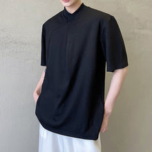 Load image into Gallery viewer, Simple Stand Collar Short Sleeve T-Shirt
