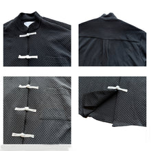 Load image into Gallery viewer, Retro Button Stand Collar Short Sleeve Shirt
