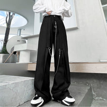 Load image into Gallery viewer, Metal Chain Trim Suit Trousers
