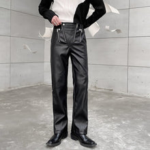 Load image into Gallery viewer, Zipper Slim Fit PU Leather Trousers
