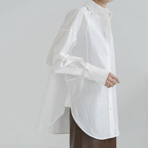 Lapel Collar Cotton Loose-fitting Casual Shirt