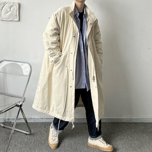 Japanese Loose Over-the-knee Thick Windbreaker