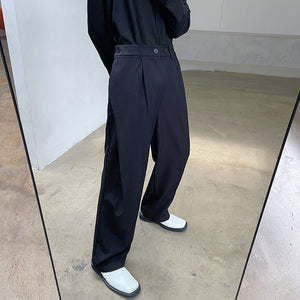 Irregular Diagonal Drape Suit Pants