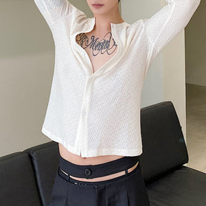 Slim Cropped Collarless Top