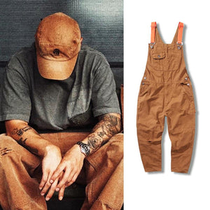 Men's Loose Straight-Leg One-Piece Overalls