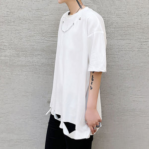 Chain Ripped Short Sleeve T-Shirt