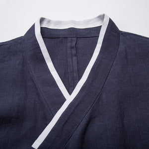 Linen Diagonal Neck Shirt