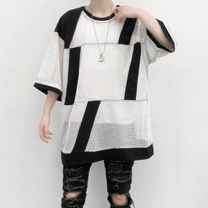 Colorblock Cutout Short Sleeve T-Shirt