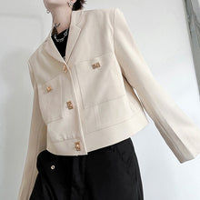 Load image into Gallery viewer, Metal Buckle Cropped Blazer
