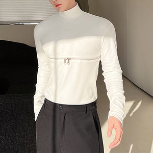 Long Sleeve Turtleneck Zip T-Shirt