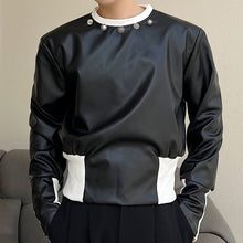 Load image into Gallery viewer, Short PU Leather Sweatshirt
