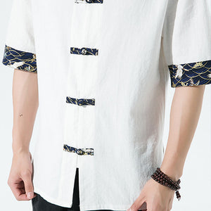 Retro Buttoned Cotton Linen Shirt