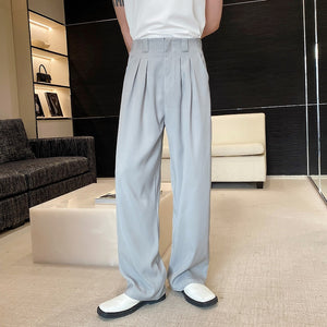 Solid Color Straight Drape Casual Pants