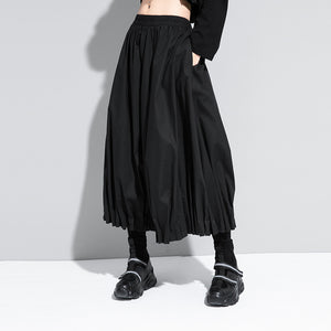 Straight Loose Pleated Cropped Bloomers