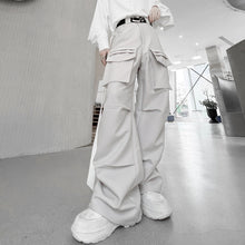 Load image into Gallery viewer, Multi-pocket Ruched Wide-Leg Track Pants
